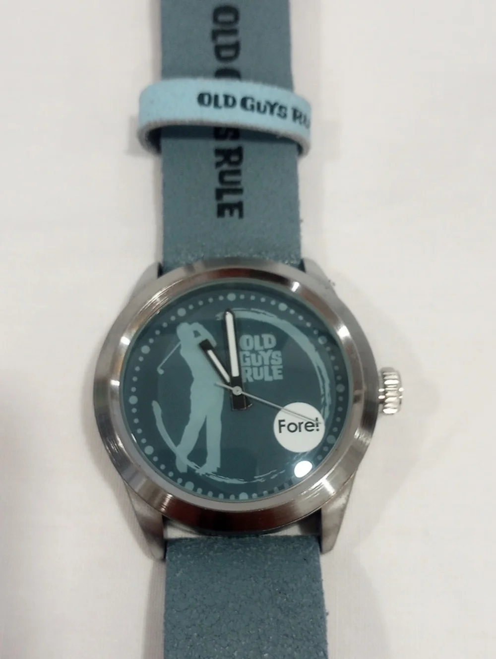 Men’s Old Guys Rule Light Blue Golf Watch  (Fore)- Timeless Pieces